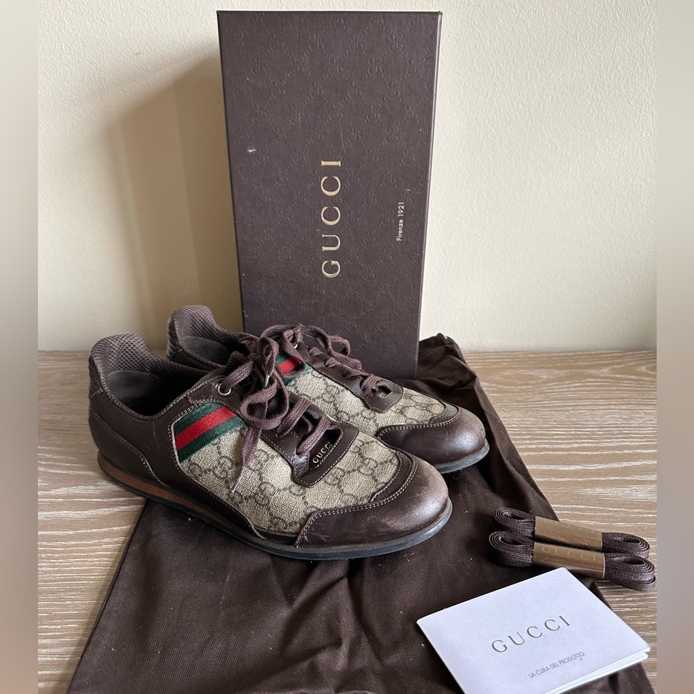 Gucci Logo Brown Sneakers